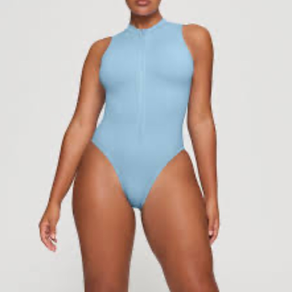 SKIMS Recycled Swim Sleeveless  One Piece Swimsuit  4X Iris Blue Plus size $94